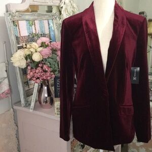 INC✨Women's Red Velvet Blazer in ‘Port’🍷Size Medium!